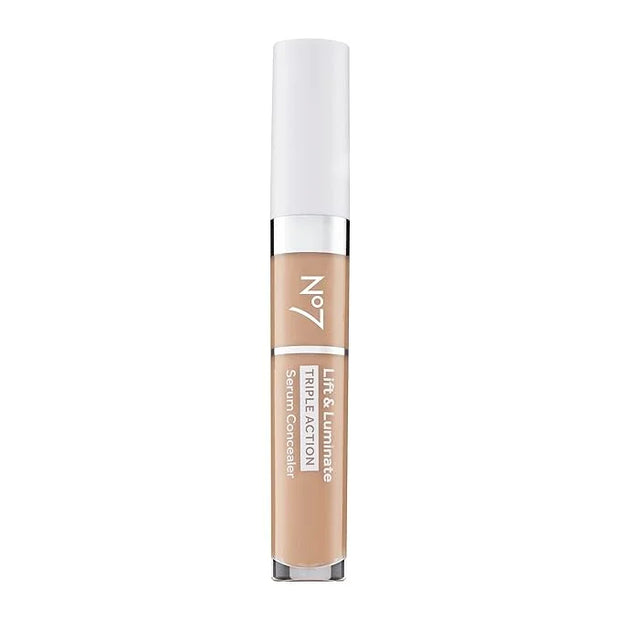 No7 Lift & Luminate Triple Action Serum Concealer - Light Medium - Anti Aging Liquid Concealer Makeup for Blemishes & Dark...