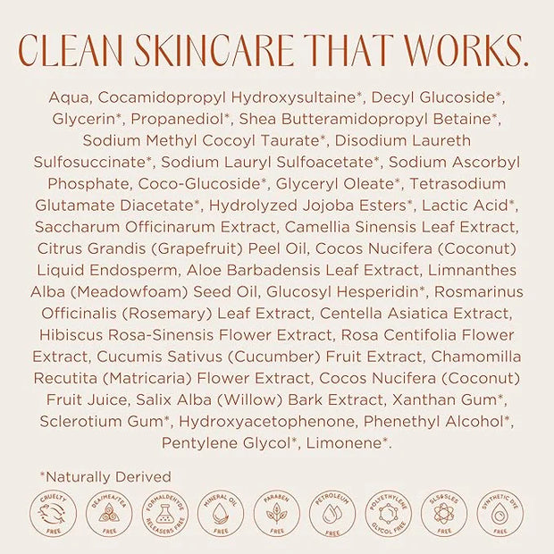 InstaNatural Vitamin C Cleanser Face Wash, Brightens and Reduces Signs of Aging, Fine Lines and Uneven Texture, with Cocon...