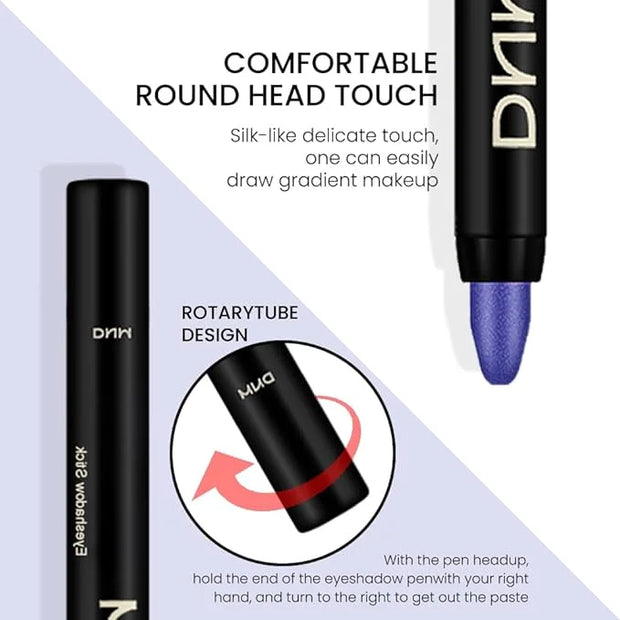 Kaely 2Pcs Cream Eyeshadow Sticks Set for Eyes Waterproof,Midnight Blue Shimmer & Blue Shimmer Matte Eye shadow Stick Penc...