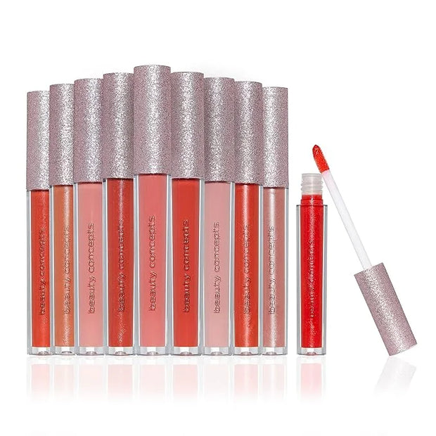 Beauty Concepts Lip Gloss Collection – Shimmering, Glossy Lip Makeup Set for a Radiant Finish, Light Pink Glitter Pantone ...