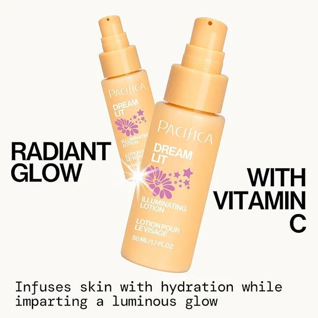 Pacifica Dreamlit Illuminating Facial Lotion – Vitamin C & Niacinamide Brightening Moisturizer for Radiant Glow - Natural ...