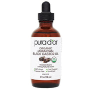 PURA D'OR 4 Oz ORGANIC Jamaican Black Castor Oil - Natural Smoky Scent - 100% Pure USDA Certified Cold Pressed, Hexane Fre...