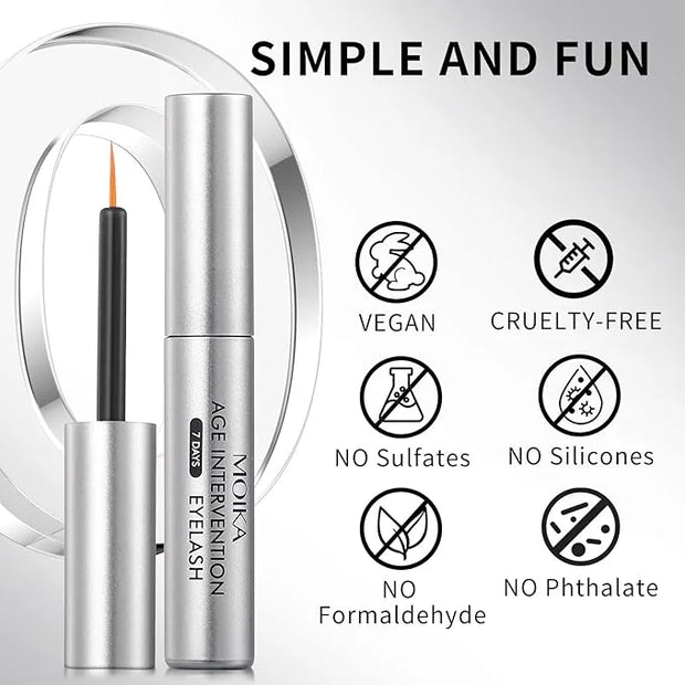 Eyelash Growth Serum for Thicker, Longer Lashes – Grow Luscious, Natural Lashes with Advanced Enhancer | Vegan & Cruelty-F...