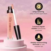 Frankie Rose Cosmetics Lip Gloss | Non-Sticky Formula, Long Lasting Lip Gloss, Bold Pigment & Hydrating Lip Gloss, Pearl S...