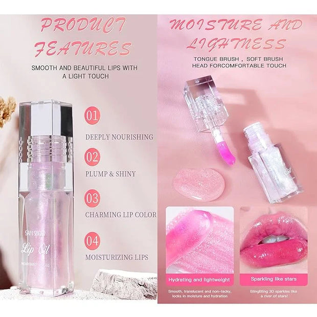 2 Pcs Magic Color Changing Lip Oil, Long Lasting Moisturizing Lip CareNon-Sticky Fresh Texture Glimmer Lip Glow Oil. (Magi...