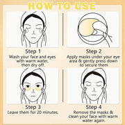 DAMUSI Gold Under Eye Patches for Puffy Eyes and Dark Circles,Moisturise 24k Gold Eye Mask for Dark Circles,Smooth Wrinkle...