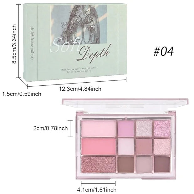 12 Colors Nude Brown Pink Matte Shimmer Eyeshadow