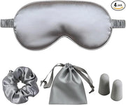 Silk Satin Sleeping Eye Mask, Silvergrey Sleep Eye Mask Night Blindfold for Women and Men, Soft Breathable Blackout Eyesha...