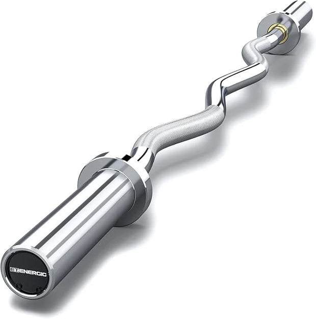 47" Olympic EZ Curl Bar 500-lbs Capacity Steel 2" Barbell - Product Image