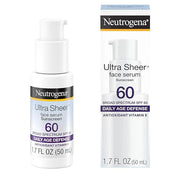 Neutrogena Ultra Sheer Moisturizing Face Serum with Vitamin E & SPF 60, All Day Facial Sunscreen Serum with Broad Spectrum...