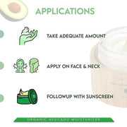 Shir-Organic Avocado Moisturizer With Combination of Vitamins A B D and E For 24 hrs Hydrating And Nourished Skin 50 ml (P...