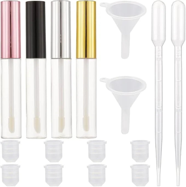 GORGECRAFT 8PCS 10ml Empty Lip Gloss Tubes with Wand Tip Refillable Lipgloss Balm Bottle Clear Plastic Cosmetic Gloss Cont...