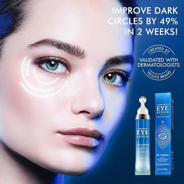 Advanced Eye Serum with Caffeine & Retinol,Eye Treatment Cream for Dark Circles Under,Anti Aging Eye Serum with 360°Massag...