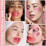 30 Pairs Lip Mask & Eye Mask,Under Eye Patches For Reducing Fine Lines & Dark Circles,Moisturizing Lip Spa Daily Labial Ma...