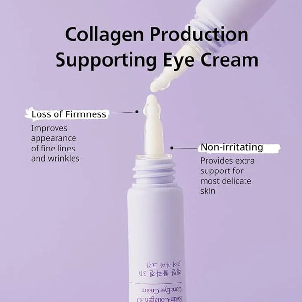 Retin-Collagen 3D Core Eye Cream – Anti-Aging Eye Cream with Bakuchiol & 7 Collagens, Firms & Hydrates Delicate Areas, Lig...