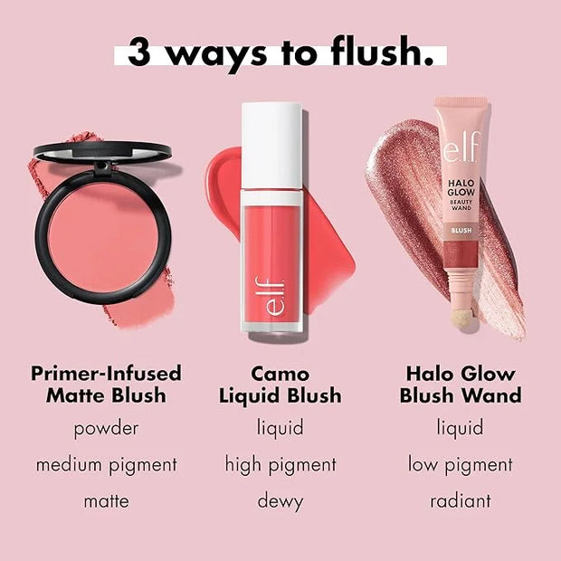 e.l.f. Primer-Infused Matte Blush, Long-Lasting, Lightweight & Buildable Powder Blush, Delivers A Matte Finish, Vegan & Cr...