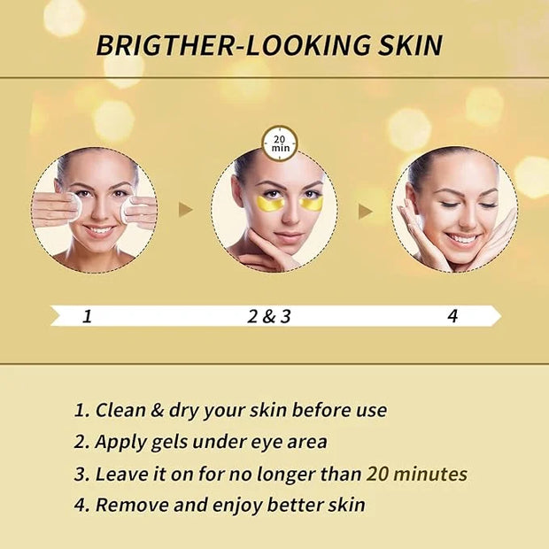 Under Eye Patches - 24 Pairs Gold Under Eye Mask for Puffy Eyes, Dark Circles, Eye Bags, Wrinkles, Collagen Eye Gels with ...