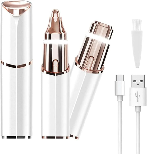 Facial Hair Removal Eyebrow Trimmer - Facial Shaver Device 2 in 1 Remover for Face Peach Fuzz Eyebrow Nose Ear Hair Chin L...