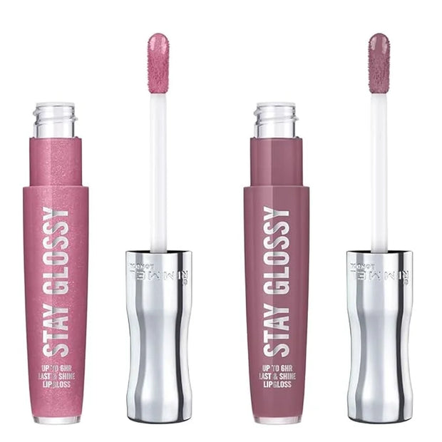 Rimmel Stay Glossy Lip Gloss Bundle - 030 Cake for Breakfast & 200 Tainted Love, .18oz Each - Product Image