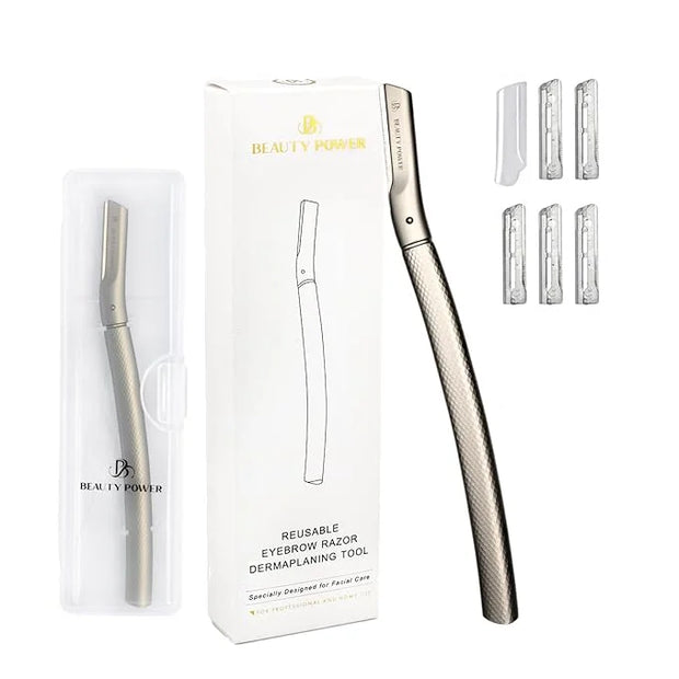 Eyebrow Razor with 6 Blades & Travel Case – Face Razors for Women & Men, Eyebrow Trimmer Shaper with Precision Cover, Faci...