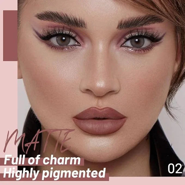 Matte Liquid Lipstick,Light Brown Liquid Lip Stains, Long Lasting Waterproof Lip Gloss Makeup, Velvet Non-Stick Cup Lips S...