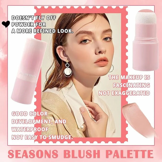 Matte Contour Blush Stick for Cheeks and Face - Buildable Shimmer Facial Blusher Shades - Blendable Cosmetic Makeup 04 - P...