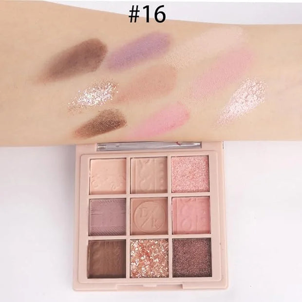 9Colors Eye Shadow Palette Makeup,Pink Rose Gold Purple Mauve Neutral Travel Eyeshadow Palette Highly Pigmented Long Lasti...