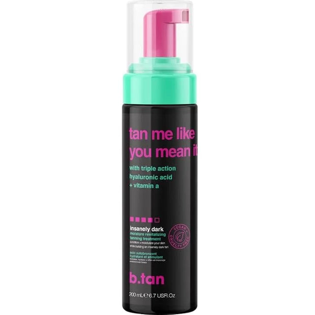 b.tan Dark Self Tanner Mousse | Tan Me Like You Mean It - Dark, 1 Hour Express Sunless Tanner Foam, Bronzing Glow, No Fake...