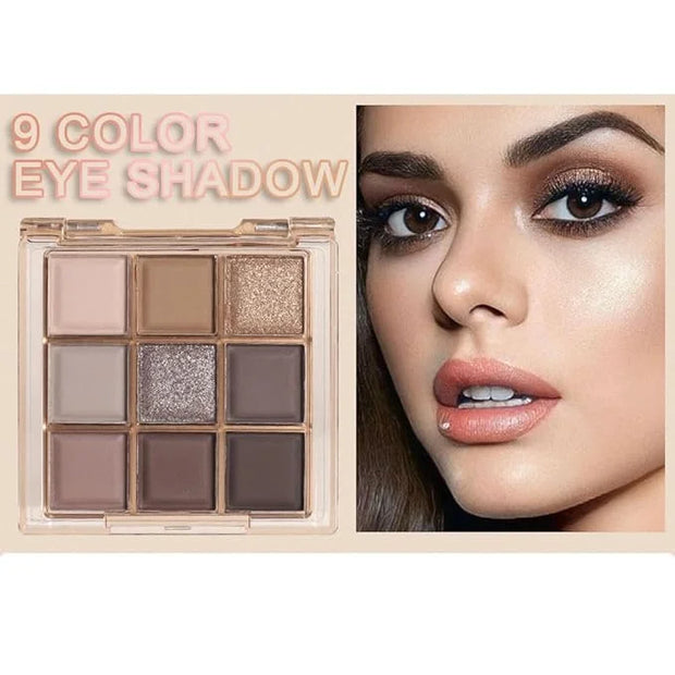 9 Colors Nude Eyeshadow Palette Makeup,Taupe Bronze Brown Matte Cream Eye Shadow,High Pigmented Natural Neutral Eyeshadow ...