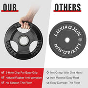 Holleyweb Weight Plates Olympic Rubber Grip Plates 2-Inch - Product Image