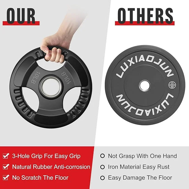 Holleyweb Weight Plates Olympic Rubber Grip Plates 2-Inch - Product Image