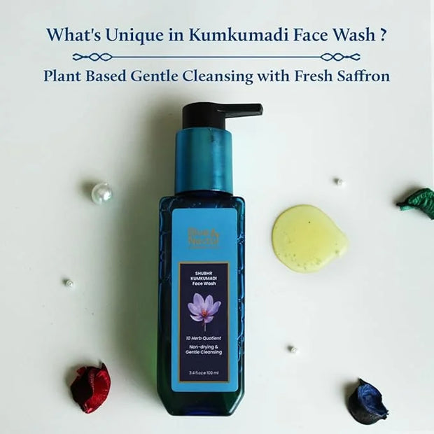 Blue Nectar Dark Circles Under Eye Serum with Plant Based Niacinamide from Potato (1Fl Oz) with Kumkumadi Face Wash with w...