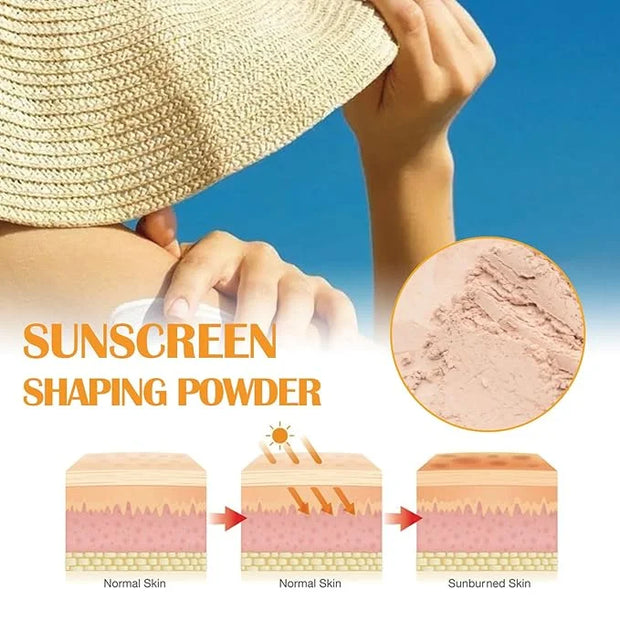 Mineral Powder Sunscreen, Powder Sunscreen for Face,Mineral SPF 50 PA+++ Sunscreen Powder,Long-Lasting Lightweight Breatha...