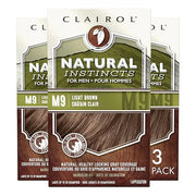 Clairol Natural Instincts Semi-Permanent Hair Dye for Men, M9 Light Brown Hair Color, Pack of 3 - Product Image