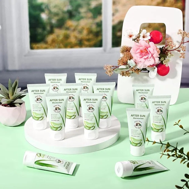 12 Pcs Mini Aloe Vera Lotion Bulk, 1 oz Travel Size Aloe Vera Lotion for Sunburn Relief, Organic Mini After Sun Lotion Dai...