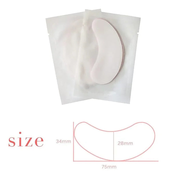 100 Pairs Set Under Eye Pads Disposable Eye Gel Patches for Eyelash Extensions Tool Kit, Pink Film - Product Image