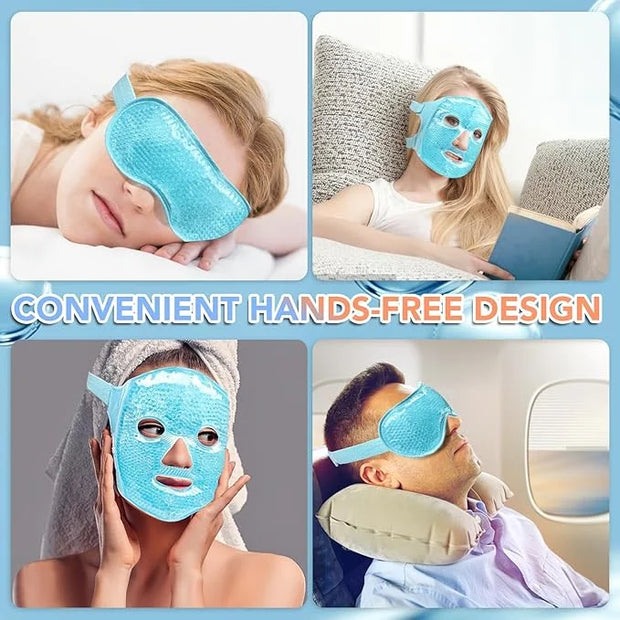 XPCARE Colding Ice Face Mask and Cooling Eye Mask for Puffy Eyes & Migraine Relief, Gel Eye Mask, Cool Face Masks for Dark...