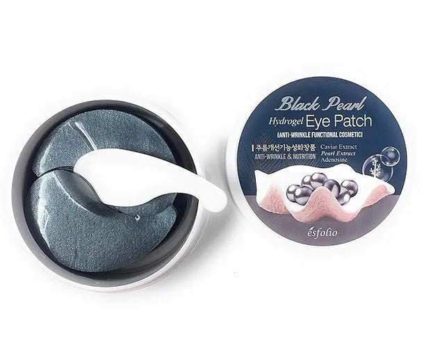 esfolio Black Pearl Extract Hydrogel Eye Patch – Hydrating Under-Eye Mask for Dark Circles, Puffiness, Wrinkles, Korean Sk...