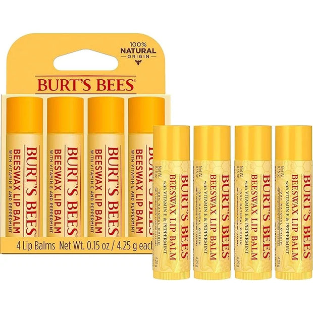 Burt's Bees Lip Balm - Original Beeswax, Lip Moisturizer With Responsibly Sourced Beeswax, Tint-Free, Natural Origin Condi...