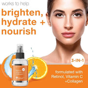 3 in 1 Super-Charged Anti-Aging Face Mist w/Retinol, Vitamin C + Collagen | Hydrates, Refreshes & Brightens for a More Glo...