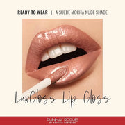 Runway Rogue LuxGloss Lip Gloss, High-Pigment Shimmery Suede Mocha-Nude Lip Gloss, ‘Ready to Wear’ - Product Image