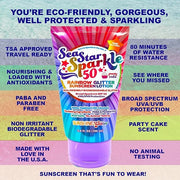 Seastar Sparkle - Rainbow Party Cake Scented Glitter Sunscreen - SPF 50 - Biodegradable Sunscreen, Kids, Water Resistant, ...