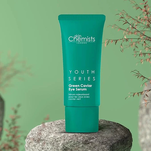 Skin Chemists Anti-Aging Eye Serum, 15ml - Green Caviar Extract & Matrikine Peptide 6 for Under Eye Wrinkle Reduction, Hyd...