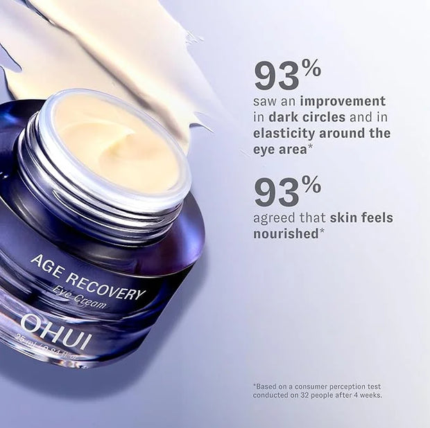 OHUI Age Recovery Eye Cream | Korean Skin Care | Moisturizing Eye Treatment with Collagen & Peptides | Visibly improves Fi...