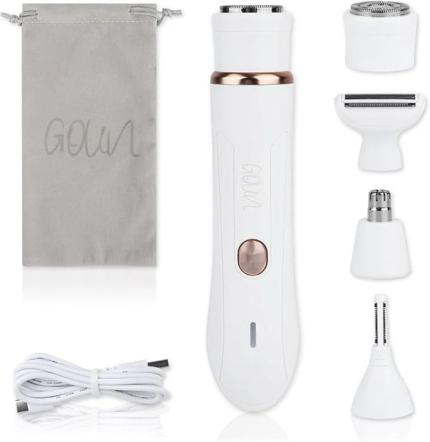 4-in-1 Facial Hair Removal for Women, Electric Painless Shaver, USB Rechargeable, Lip Chin Cheek Trimmer - Product Image