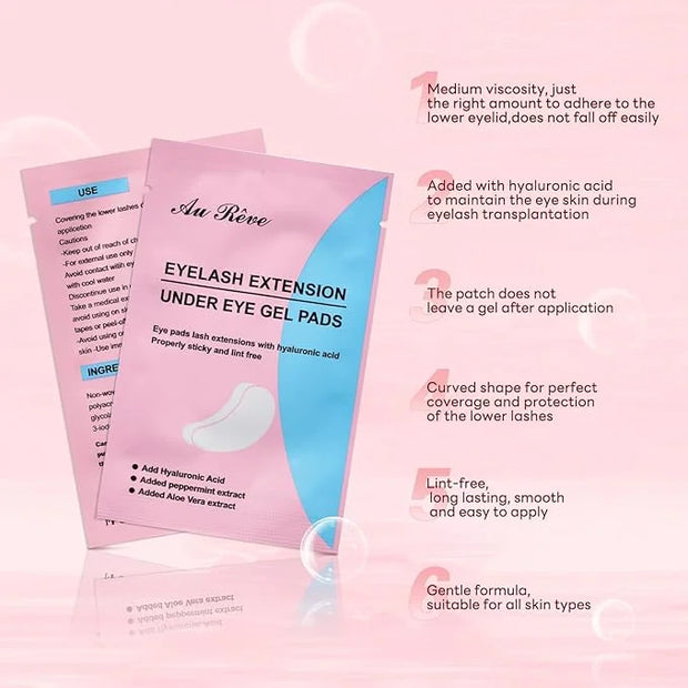 50 Pairs Under Eye Patches,Eye Pads Lash Extensions Lint Free, Eyelash Extension Patches Add Aloe Vera Hydrogel Lash Pad -...