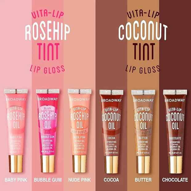 Ruby Kisses Broadway Vita-Lip Tinted & Clear Lip Gloss Set (11 Pack) Ultra-Hydrating & Soothing Formula with Vitamins, Hig...