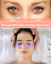 4 Pairs Reusable Under Eye Wrinkle Patches Silicone Mask, Plump Fine Lines & Wrinkles, with Metal Eye Cream Applicator, Ti...