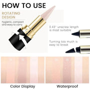 Kaely 2Pcs Dark Nude Gel Eyeliner Pencil, Natural Cream Eye Liner Waterproof Smudge Proof, Matte Waterline Eyeliner Eyesha...