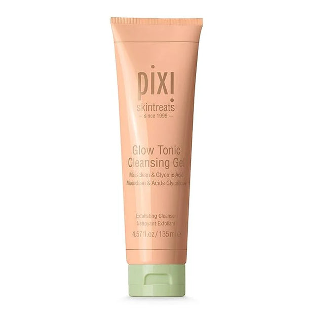 Pixi Beauty Glow Tonic Cleansing Gel 135ml | Glycolic Acid Facial Cleanser | Purify and Brighten Complexion | Ginseng Impr...